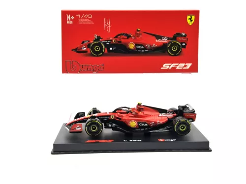 Ferrari SF-23 Team Scuderia F1 #55 (2023) - Carlos Sainz - PILÓTÁVAL -  Bburago - 1:43
