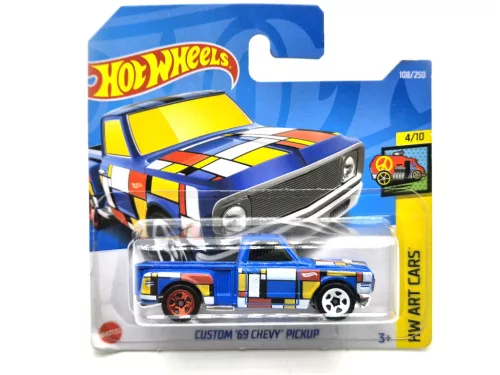 HW Art Cars - 4/10 - Chevrolet Chevy Pickup Custom (1969) -  Hotwheels - 1:64