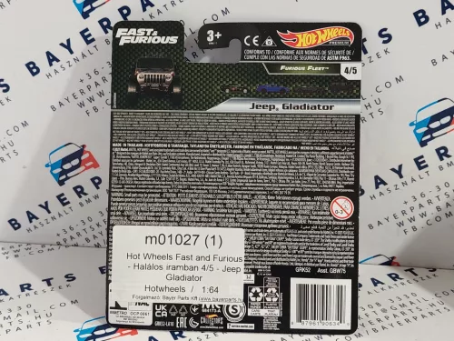 Hot Wheels Fast and Furious - Halálos iramban 4/5 - Jeep Gladiator -  Hotwheels - 1:64