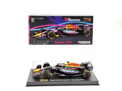Red Bull RB19 Team Oracle F1 #1 (2023) - Miami GP - Max Verstappen - PILÓTÁVAL -  Bburago - 1:43