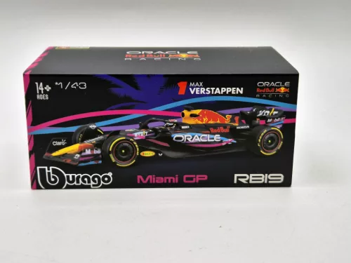 Red Bull RB19 Team Oracle F1 #1 (2023) - Miami GP - Max Verstappen - PILÓTÁVAL -  Bburago - 1:43