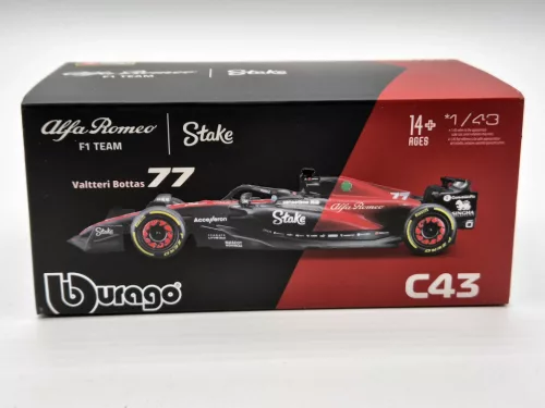 Alfa Romeo C43 Team Stake F1 #77 (2023) - Valtteri Bottas - PILÓTÁVAL -  Bburago - 1:43