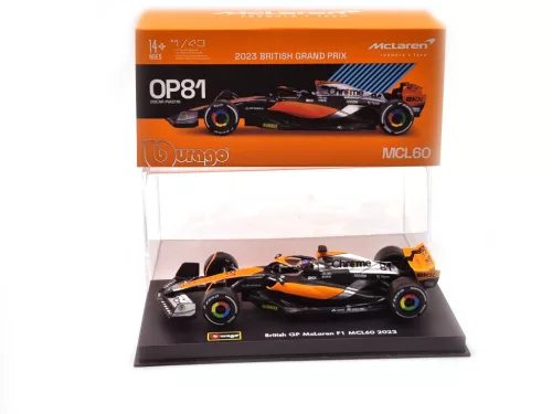 McLaren MCL60 F1 #81 (2023) - British GP 4th - Oscar Piastri - PILÓTÁVAL -  BBurago - 1:43