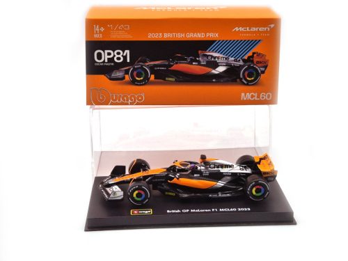 McLaren MCL60 F1 #81 (2023) - British GP 4th - Oscar Piastri - PILÓTÁVAL -  BBurago - 1:43