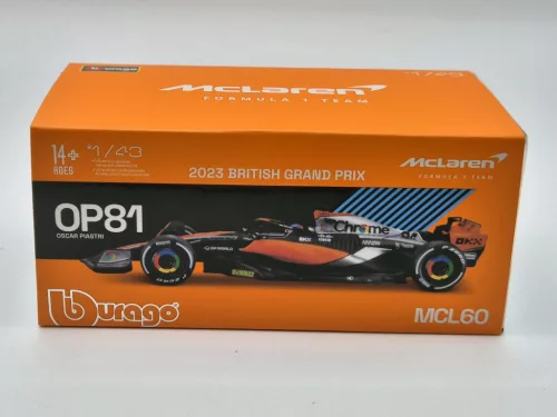 McLaren MCL60 F1 #81 (2023) - British GP 4th - Oscar Piastri - PILÓTÁVAL -  BBurago - 1:43