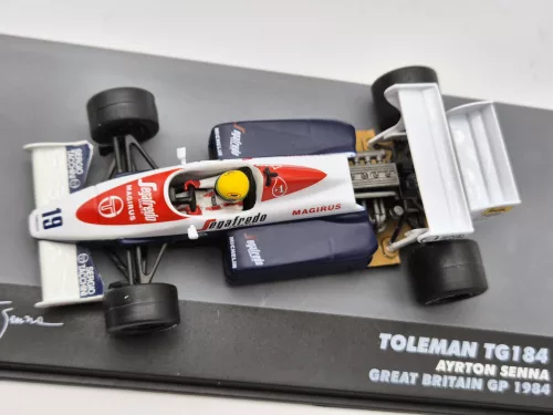Toleman TG184 F1 #19 (1984) - Great Britain GP - Ayrton Senna - PILÓTÁVAL -  Edicola - 1:43