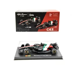   Alfa Romeo C43 F1 #77 (2023) - Monza Italy GP - Valtteri Bottas - PILÓTÁVAL -  Bburago - 1:43