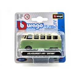   Volkswagen VW T1 transporter Samba Minibus - zöld -  Burago - 1:64