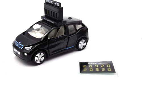 BMW i3 Marathon Clock Car -  Tiny Toys - 1:64