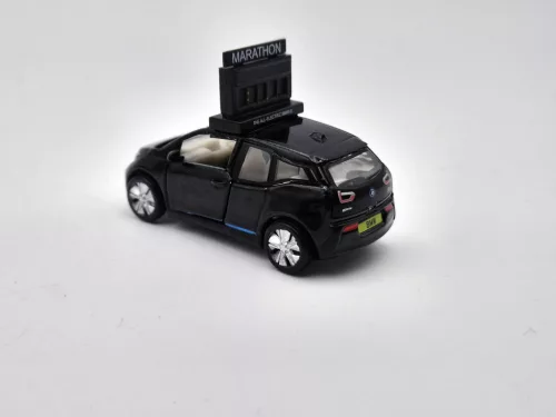 BMW i3 Marathon Clock Car -  Tiny Toys - 1:64