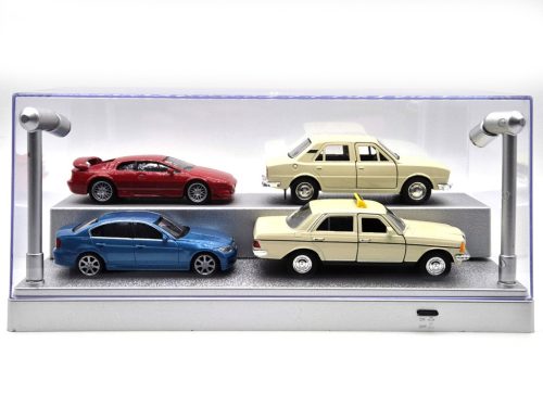 Vitrin / display 1:24 1:43 1:64 modellautóhoz - led világítással