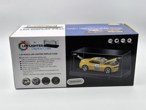 Vitrin / display 1:24 1:43 1:64 modellautóhoz - led világítással