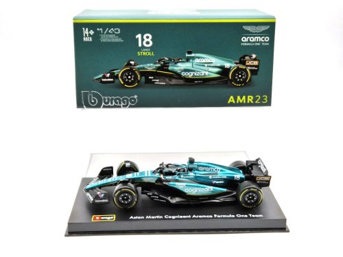 Aston Martin AMR23 F1 #18 (2023) - Lance Stroll - PILÓTÁVAL -  Bburago - 1:43