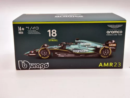 Aston Martin AMR23 F1 #18 (2023) - Lance Stroll - PILÓTÁVAL -  Bburago - 1:43