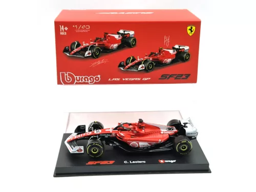 Ferrari SF-23 Team Scuderia F1 #16 (2023) - Las Vegas - Charles Leclerc - PILÓTÁVAL -  Bburago - 1:43