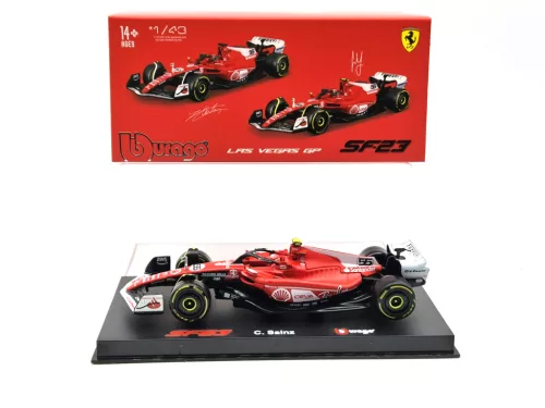 Ferrari SF-23 Team Scuderia F1 #55 (2023) - Las Vegas - Carlos Sainz - PILÓTÁVAL -  Bburago - 1:43