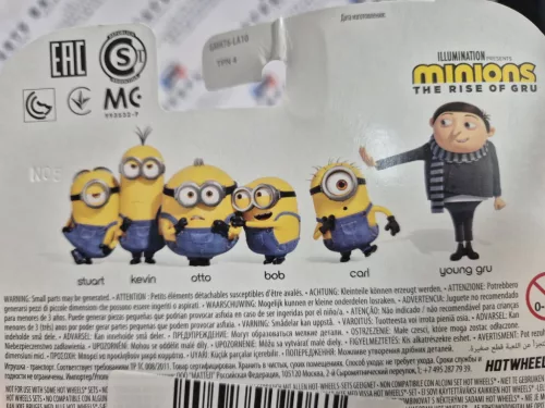 Hot Wheels Minyonok - Minions - Gru - Carl -  Hot Wheels - 1:64