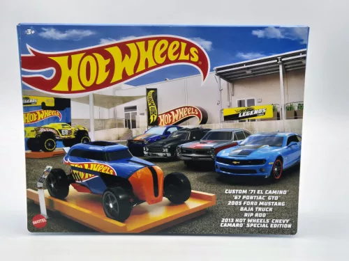 Hot Wheels Legends Theme - 6 darabos szett díszdobozban - Custom 1971 El Camino - 1967 Pontiac GTO - 2005 Ford Mustang - Baja Truck - Rip Rod - 2013 Chevrolet Camaro Special Editions -  Hot Wheels - 1:64