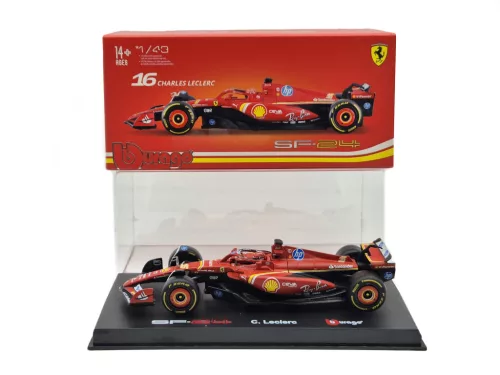 Ferrari SF-24 Team Scuderia F1 #16 (2024) - Imola - Charles Leclerc - PILÓTÁVAL -  Bburago - 1:43