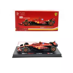   Ferrari SF-24 Team Scuderia F1 #55 (2024) - Imola - Carlos Sainz - PILÓTÁVAL -  Bburago - 1:43