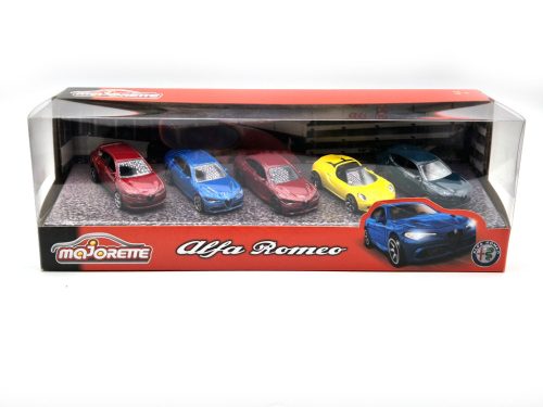 Alfa Romeo szett (5db) - 4C Spider - Giulia Quadrifoglio - Tonale -  Majorette - 1:64
