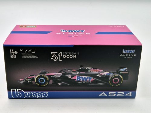 BWT Racing Alpine A524 F1 #31 (2024) - Esteban Ocon - PILÓTÁVAL -  Bburago - 1:43