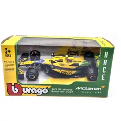   McLaren MCL38 F1 #4 (2024) - Monaco GP (Senna 30th Anniversary) - Lando Norris -  Bburago - 1:43