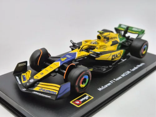 McLaren MCL38 F1 #4 (2024) - Monaco GP (Senna 30th Anniversary) - Lando Norris - PILÓTÁVAL -  Bburago - 1:43