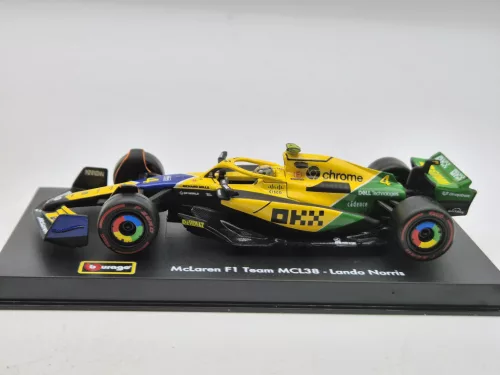 McLaren MCL38 F1 #4 (2024) - Monaco GP (Senna 30th Anniversary) - Lando Norris - PILÓTÁVAL -  Bburago - 1:43