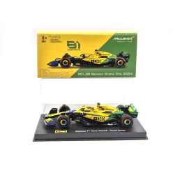   McLaren MCL38 F1 #81 (2024) - Monaco GP (Senna 30th Anniversary) - Oscar Piastri - PILÓTÁVAL -  Bburago - 1:43