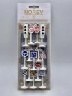 Közlekedési jelzőtábla készlet szett - Norev - 1:64