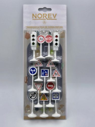 Közlekedési jelzőtábla készlet szett - Norev - 1:64
