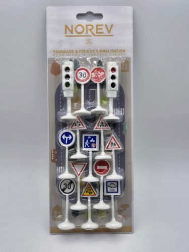 Közlekedési jelzőtábla készlet szett - Norev - 1:64