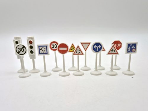 Közlekedési jelzőtábla készlet szett - Norev - 1:64
