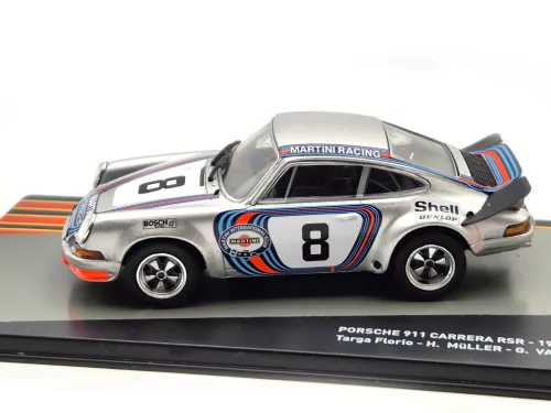 Porsche 911 Carrera 2.8 RSR - Team Martini Racing N8 Winner - 1973 Targa Florio - H. Müller - G. van Lennep - Edicola - 1:43