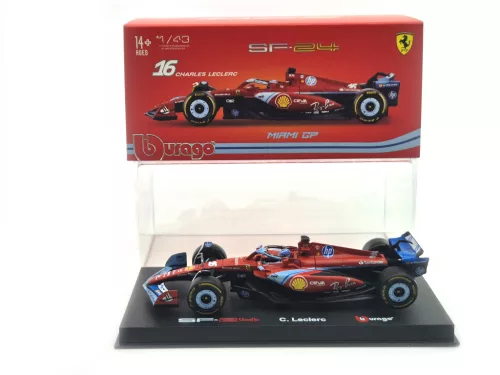 Ferrari SF-24 F1 #16 (2024) - Miami GP - Charles Leclerc - PILÓTÁVAL -  Bburago - 1:43