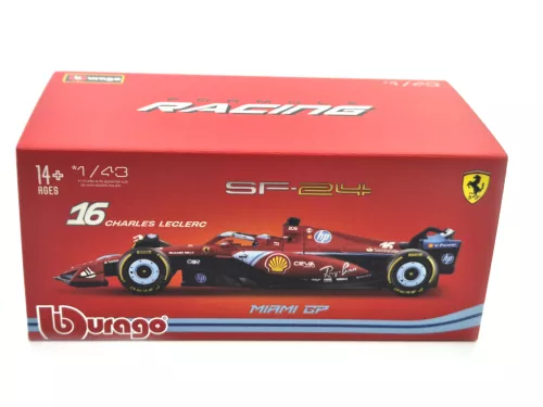Ferrari SF-24 F1 #16 (2024) - Miami GP - Charles Leclerc - PILÓTÁVAL -  Bburago - 1:43