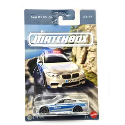   BMW F10 M5 Police - 02/05 - hosszú kártyás -  Matchbox - 1:64