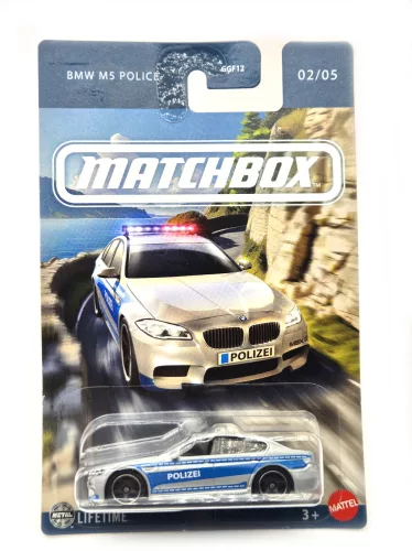BMW F10 M5 Police - 02/05 - hosszú kártyás -  Matchbox - 1:64