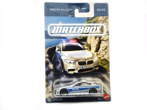 BMW F10 M5 Police - 02/05 - hosszú kártyás -  Matchbox - 1:64