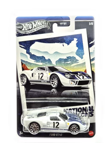 Hot Wheels Ford GT40 - Silver Series 1/5 - hosszú kártyás -  Hot Wheels - 1:64