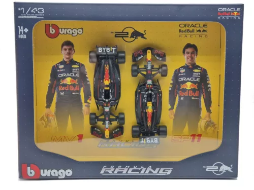 Red Bull RB20 F1 szett (2024) - #1 Max Verstappen - #11 Sergio Perez -  Bburago - 1:43
