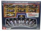 Red Bull F1 7 darabos szett - RB9 Sebastian Vettel (2013) - RB12 Daniel Ricciardo (2016) - RB14 Daniel Ricciardo (2018) - RB16B Sergio Perez (2021) - RB18 Max Verstappen (2022) - RB19 Max Verstappen (2023) - RB20 Sergio Perez (2024) -  Bburago - 1:43