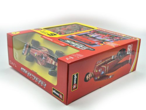 Ferrari Pit Stop - boxutca diorama szett - SF-24 F1 #55 (2024) - Carlos Sainz - szerelőkkel -  Bburago - 1:43