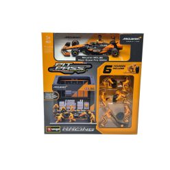   McLaren Pit Stop - boxutca diorama szett - MCL38 F1 #4 (2024) - Lando Norris - szerelőkkel -  Bburago - 1:43