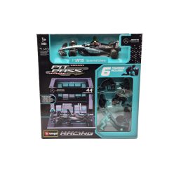   Mercedes Pit Stop - boxutca diorama szett - W14 EQ Performance F1 #44 (2023) - Lewis Hamilton - szerelőkkel -  Bburago - 1:43