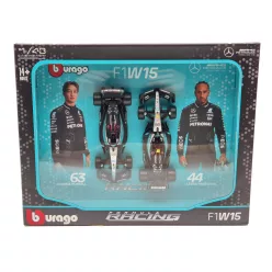   Mercedes W15 F1 szett (2024) - #44 Lewis Hamilton - #63 George Russel -  Bburago - 1:43