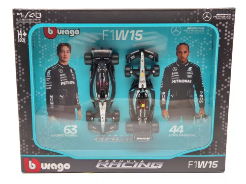 Mercedes W15 F1 szett (2024) - #44 Lewis Hamilton - #63 George Russel -  Bburago - 1:43