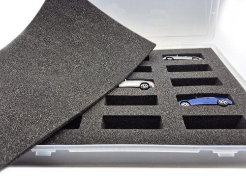 Matchbox / Hot Wheels modellautó bélelt, szivacsos tároló rekesz / doboz - 1:64 es kisautókhoz