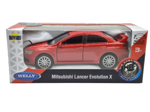 Mitsubishi Lancer Evolution X - piros -  Welly - 1:34